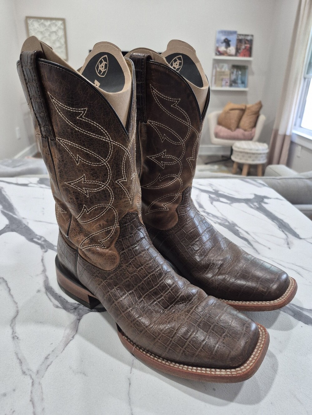 Ariat Circuit Scrapper 11" Western Boots, Mens 9 D Medium, Brown Style 10033913